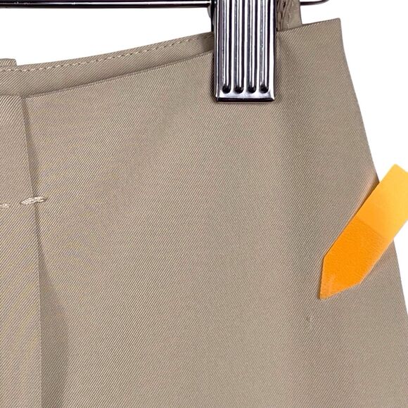 PRADA Women's Mid Rise Wide Leg Trousers Pants US Size 4 Beige EUC Made in Italy - Picture 7 of 16